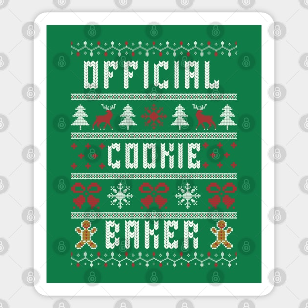 Official Cookie Baker Christmas Sweater Holiday Baking Sticker by Yesteeyear